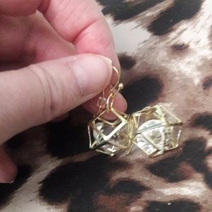 A pair of stunning hexagon crystal earrings